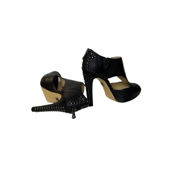 BCBG MaxAzria Leather ILMA Studded Heels Peep Toe - Picture 2 of 13